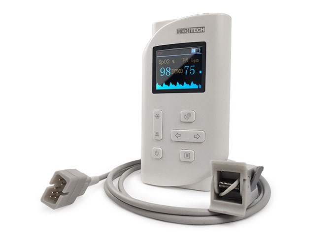 جهاز بلس اوكسميتر قياس الاكسجين بالكابل Meditech
