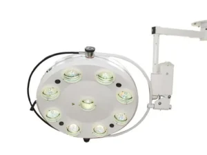 Circular surgical/ examination LED light with multiple bulbs mounted on an adjustable arm
