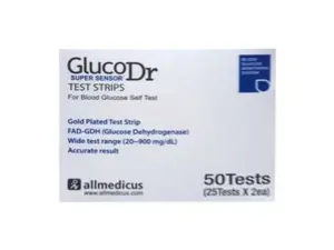 شرائط قياس سكر الدم Gluco Dr Super Sensor عبوة 50 شريط