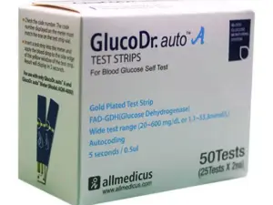 شرائط قياس سكر الدم Gluco Dr Auto A عبوة 50 شريط